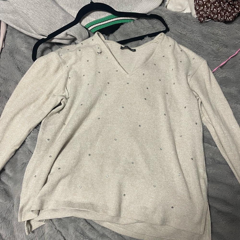 NWOT ZARA RHINESTONE SWEATER